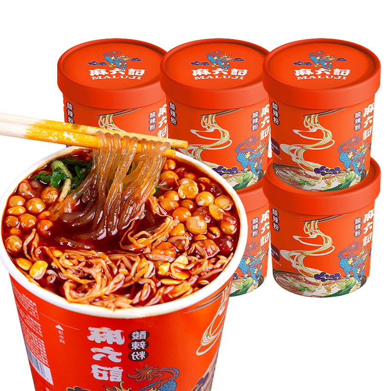 麻六記酸辣粉6桶裝 麻溜記馬六記紅薯粉絲米線沖泡即食夜宵旗艦店